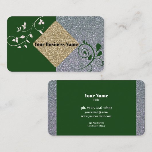 Carte de visite professionnel Green Sparkle (Devant / Derrière)
