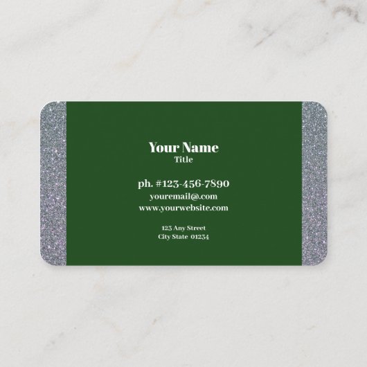 Carte de visite professionnel Green Sparkle (Dos)