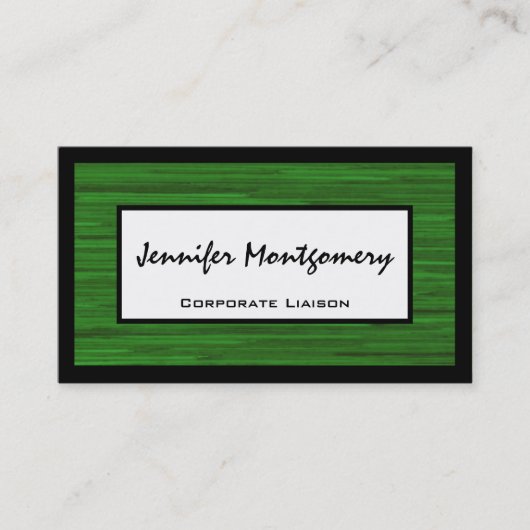 Carte de visite professionnel Green Stripe (Devant)
