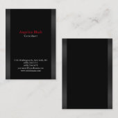 Carte De Visite Professionnel Gris clair Arrière - plan noir uniqu (Devant / Derrière)