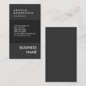 Carte de visite professionnel gris élégant vertica (Devant / Derrière)