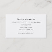 Carte De Visite Professionnel gris et blanc (Dos)