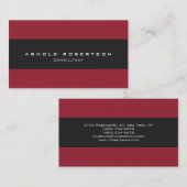 Carte de visite professionnel gris foncé rouge cla (Devant / Derrière)