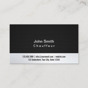 Carte de visite professionnel gris métal Chauffeur
