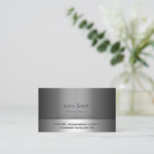 Carte de visite professionnel gris métal Chauffeur (Debout devant)