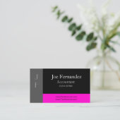 Carte de visite professionnel gris noir et rose (Debout devant)