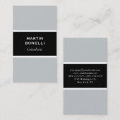 Carte de visite professionnel gris noir vertical (Devant / Derrière)