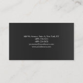 Carte De Visite Professionnel Gris orange Arrière - plan original (Dos)