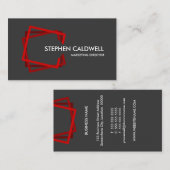 Carte De Visite Professionnel gris rouge moderne (Devant / Derrière)