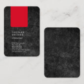 Carte De Visite Professionnel Gris Rouge Moderne Élégant (Devant / Derrière)