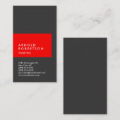 Carte de visite professionnel gris rouge vertical (Devant / Derrière)