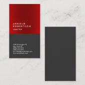 Carte de visite professionnel gris rouge vertical (Devant / Derrière)