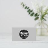 Carte de visite professionnel gris simple avec log (Debout devant)