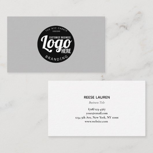 Carte de visite professionnel gris simple avec log (Devant / Derrière)