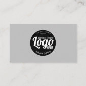 Carte de visite professionnel gris simple avec log (Devant)