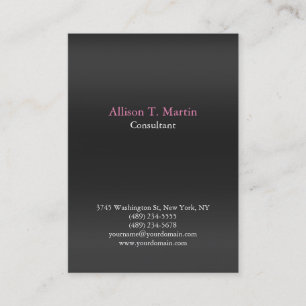 Carte De Visite Professionnel Gris Uni Féminin Minimaliste Unique