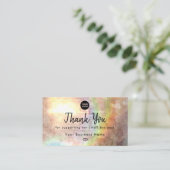 Carte De Visite Professionnel Grunge Pastel Beige Heart Merci (Debout devant)