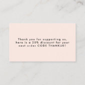 Carte De Visite Professionnel Grunge Pastel Beige Heart Merci (Dos)