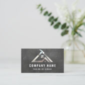 Carte De Visite Professionnel Handyman Logo Contracteur Argent (Debout devant)