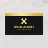 Carte De Visite Professionnel Handyman Noir Et Or (Devant)