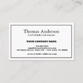 Carte De Visite Professionnel Handyman Réparation à domicile Busin (Dos)