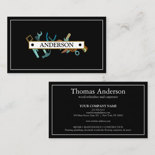 Carte De Visite Professionnel Handyman Réparation à domicile Busin (Devant / Derrière)