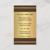 Carte de visite professionnel Horse Stables (Dos)