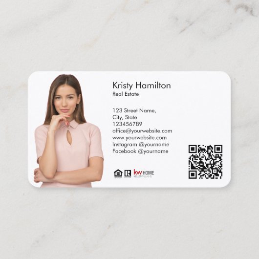 Carte De Visite professionnel immobilier côtier code QR (Dos)