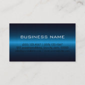 Carte De Visite Professionnel inoxydable bleu en métal (Dos)