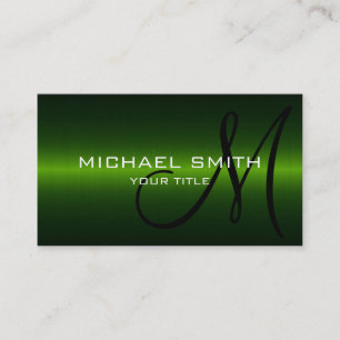 Carte De Visite Professionnel inoxydable vert en métal