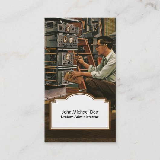 Carte de visite professionnel IT vintage (Devant)