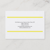 Carte De Visite Professionnel Jaune clair rayures Blanc Original (Dos)