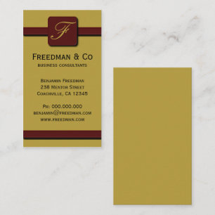 Carte De Visite Professionnel jaune et rouge foncé de moutarde de