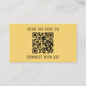 Carte De Visite Professionnel Jaune Moderne Minimaliste Code QR Lo (Dos)