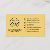 Carte De Visite Professionnel Jaune Moderne Minimaliste Code QR Lo (Devant)