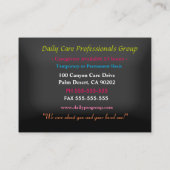 Carte De Visite Professionnel joyeux et joyeux, joyeux et joyeux f (Dos)