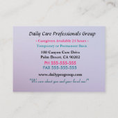 Carte De Visite Professionnel joyeux et soignant de jolies tulipes (Dos)