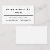 Carte de visite professionnel juridique classique (Devant / Derrière)