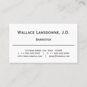 Carte de visite professionnel juridique classique