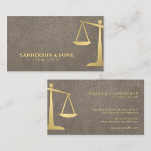 Carte De Visite Professionnel juridique or beige avocat
