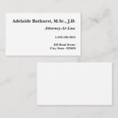 Carte de visite professionnel juridique vintage (Devant / Derrière)