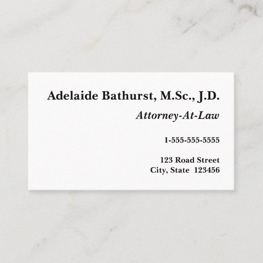 Carte de visite professionnel juridique vintage (Devant)