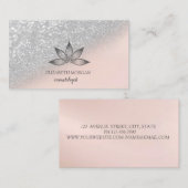 Carte de visite professionnel Lotus Silver Bokeh (Devant / Derrière)