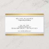 Carte de visite professionnel Luxe Faux Gold (Dos)