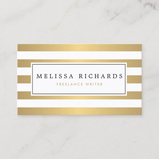 Carte de visite professionnel Luxe Faux Gold (Devant)