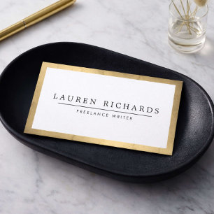 Carte De Visite Professionnel Luxe Faux Or et Blanc