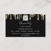 Carte De Visite Professionnel Luxe Gold Royal Marble Black Drift (Dos)