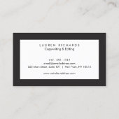 Carte de visite professionnel Luxe noir et blanc (Dos)