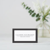 Carte de visite professionnel Luxe noir et blanc (Debout devant)