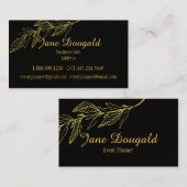 Carte De Visite Professionnel mais élégant classique Black Gold Na (Devant / Derrière)